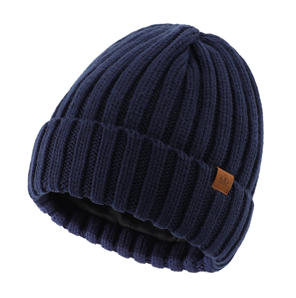 Connectyle Winter Beanie – Wool Blend Velvet-Lined Hat for Men & Women