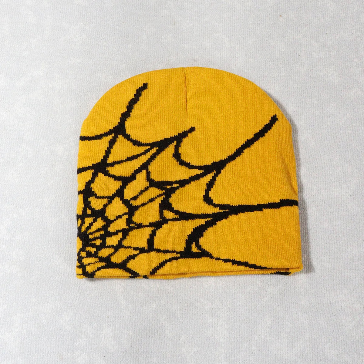 Spider Web Y2K Goth Beanie – Dark Aesthetic Knit Hat for Women & Men