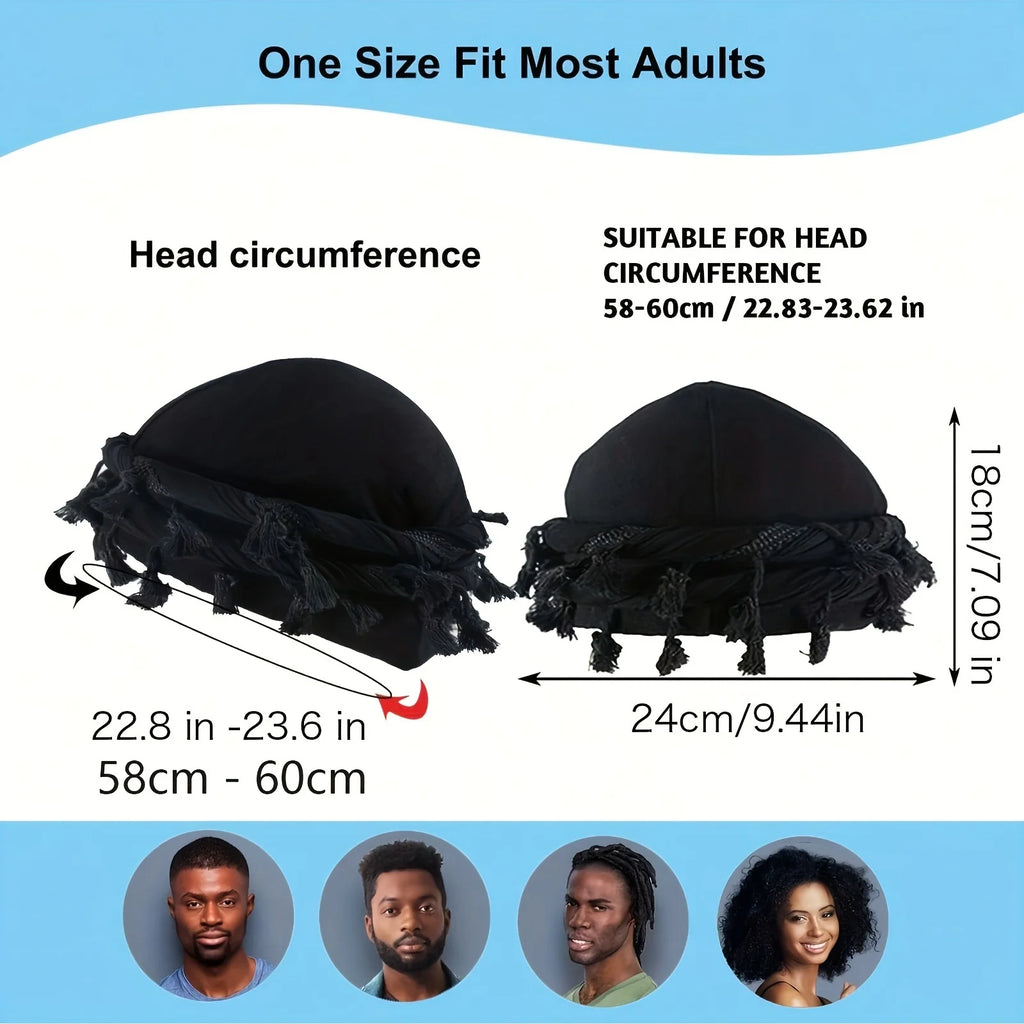 Vintage Turban Head Wrap – Polyester Multifunction Tatted Head Wrap for Men & Women