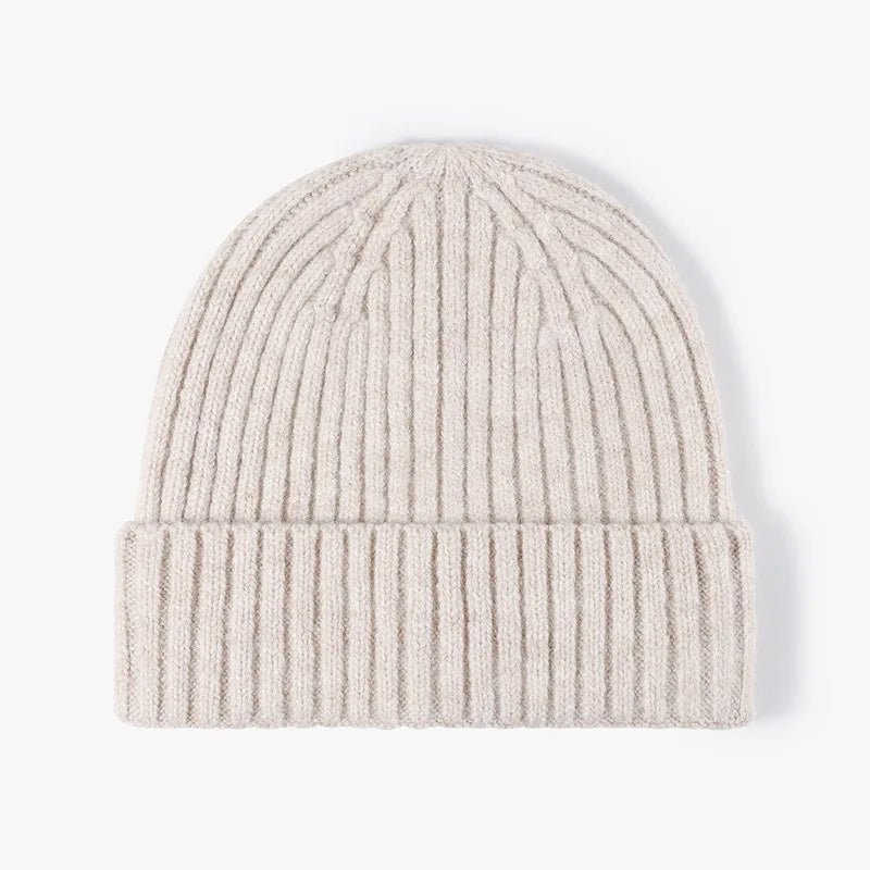 Wool Earflap Beanie – Cotton Wool Blend Thick Knit Hat with Ear Protection for Men & Women