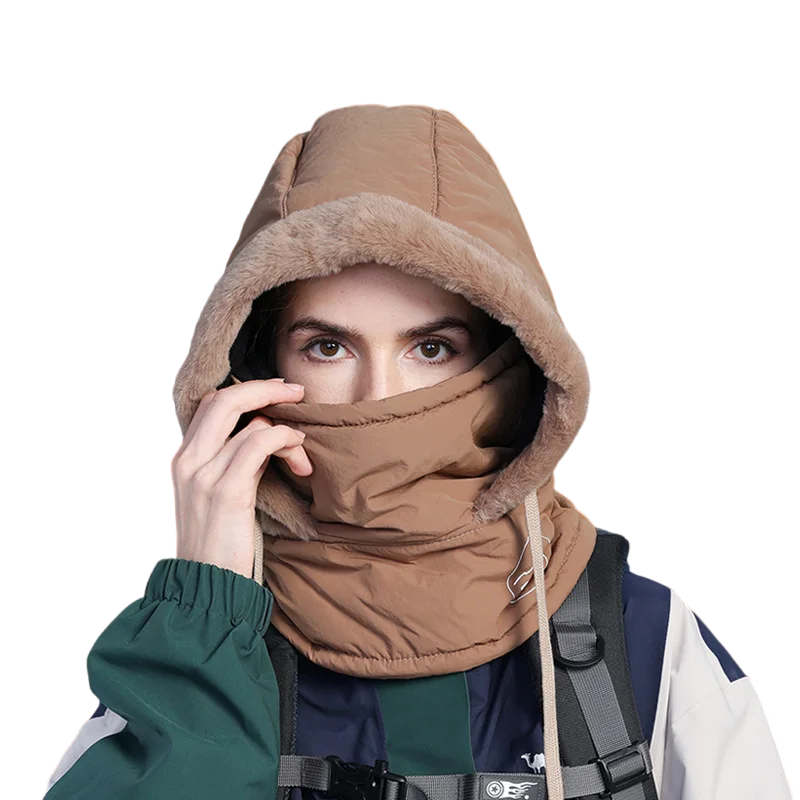Plush Balaclava Hat – Warm Polyester Knit Full Face Cover for Men & Women