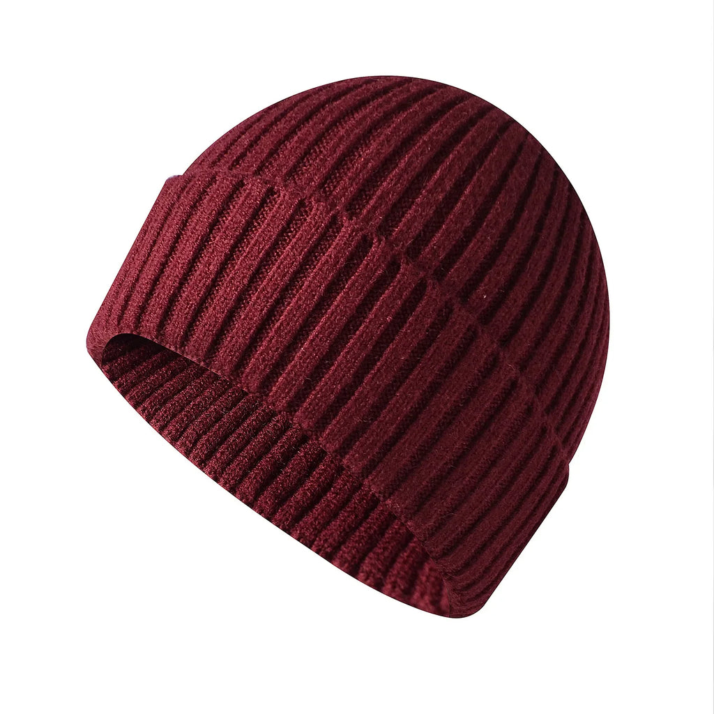 Warm Knitted Winter Hat – Windproof Cotton Ski Beanie for Women