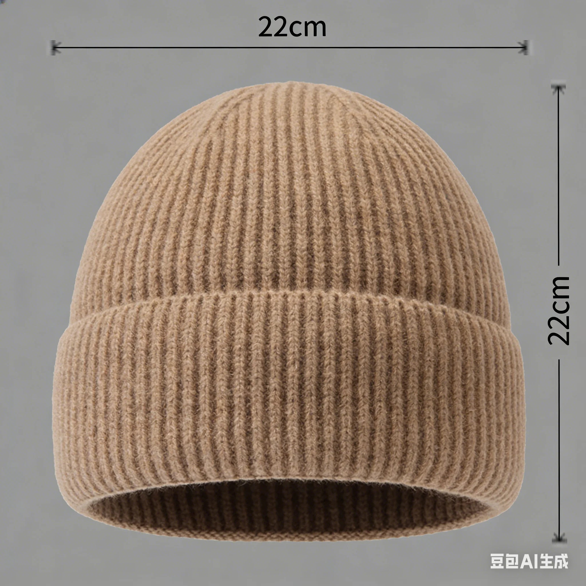 Wool Melon Beanie – Cotton Polyester Warm Knit Skull Cap for Men & Women