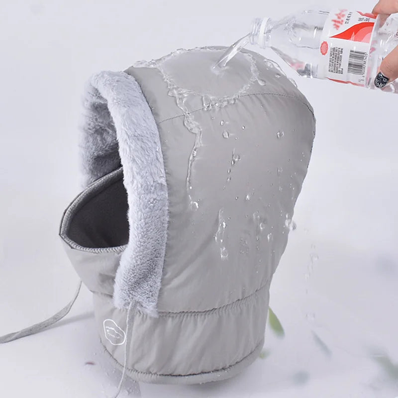 Plush Balaclava Hat – Warm Polyester Knit Full Face Cover for Men & Women