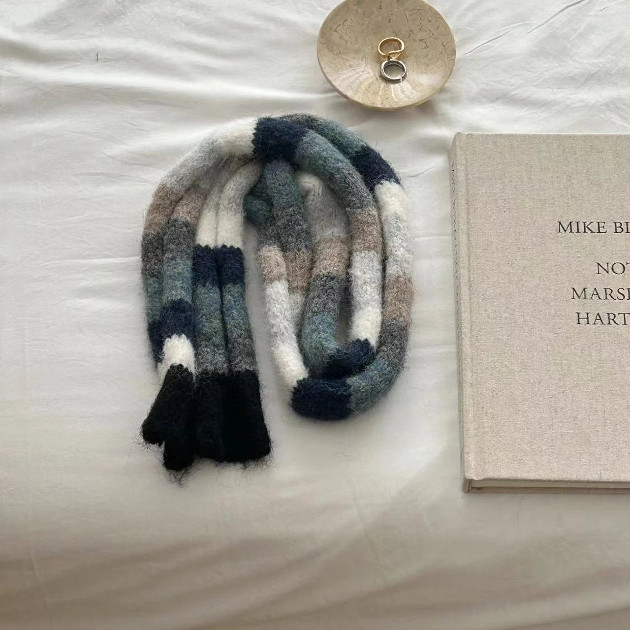 Rainbow Striped Beanie & Scarf Set – Wool Blend Winter Accessories for Men & Women