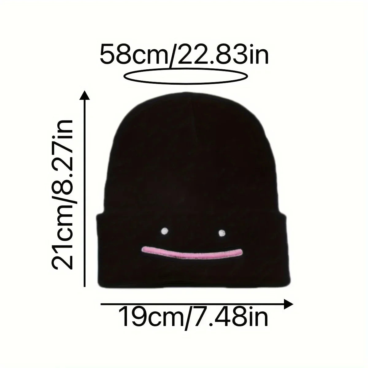Anime Embroidered Beanie – Windproof Knit Winter Hat for Anime Fans & Streetwear