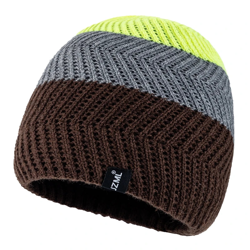 Striped Winter Beanie – Classic Ribbed Stripe Knit Hat for Men & Women