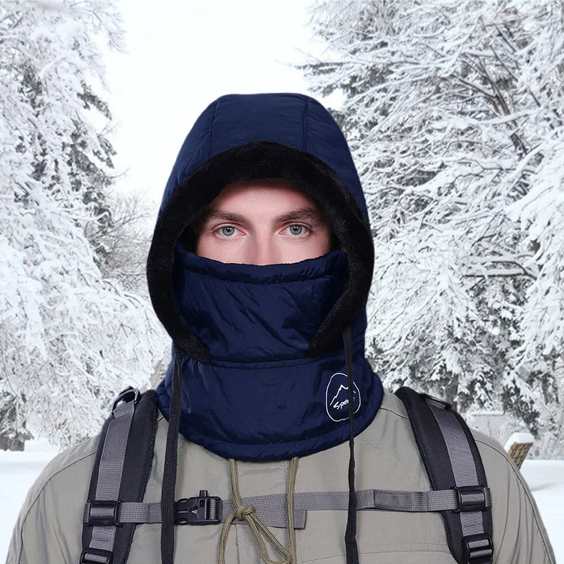 Plush Balaclava Hat – Warm Polyester Knit Full Face Cover for Men & Women