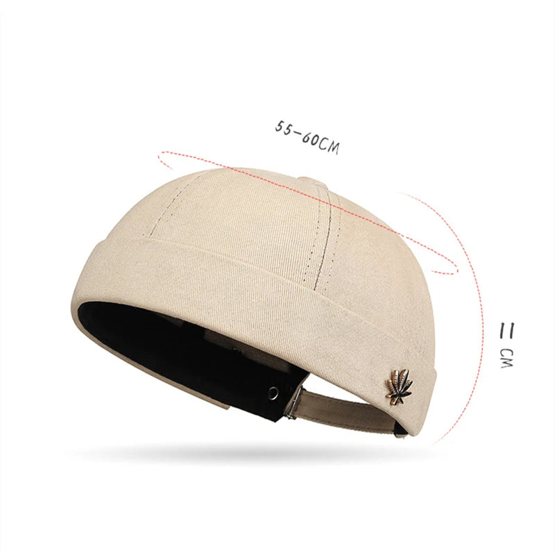 Retro Cotton Skullcap – All-Season Knit Brimless Hat for Men & Women