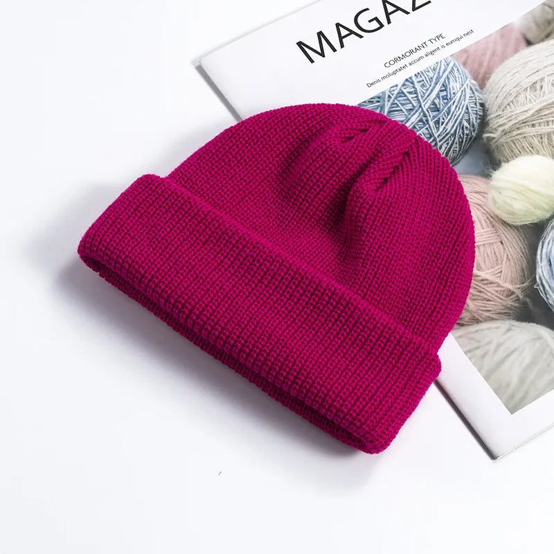 Korean Woolen Guapi Cap – Acrylic Knit Skull Cap for Men & Women