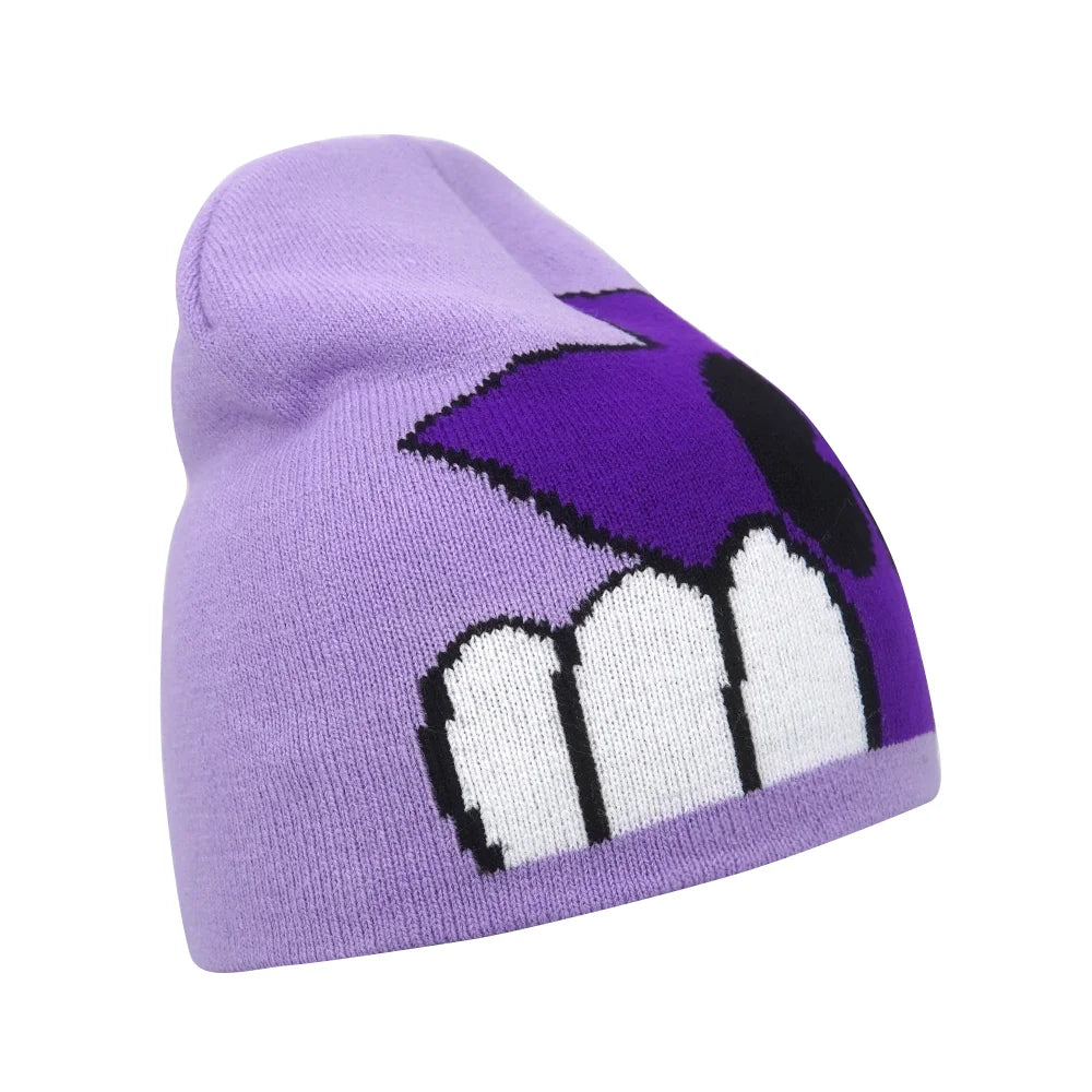 Y2K Letter Cargo Beanie – Polyester Knit Skull Cap for Men & Women