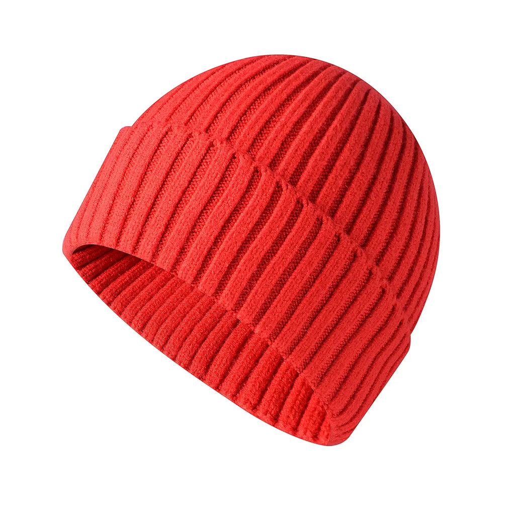 Warm Knitted Winter Hat – Windproof Cotton Ski Beanie for Women