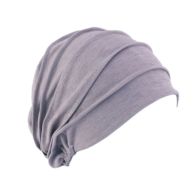 Cotton Slouch Turban Cap – All-Season Solid Knit Hat for Women