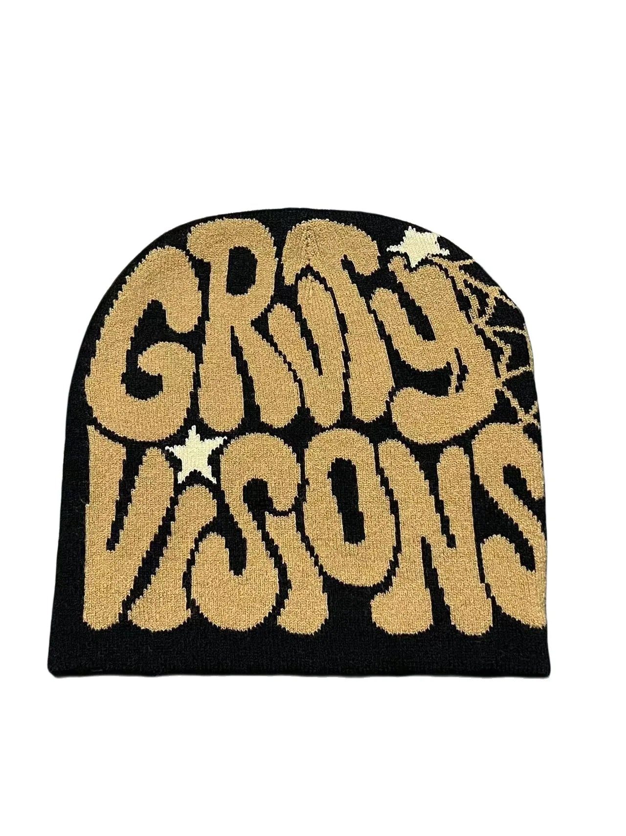 Y2K Niche Design Beanie – Bold Print Knit Hat for Women & Men