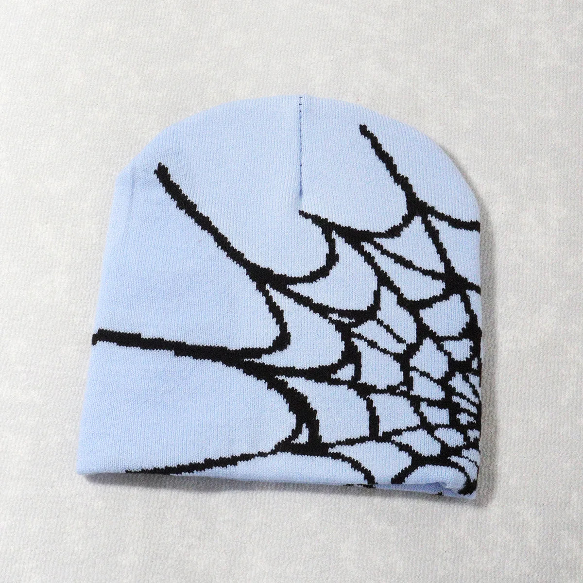 Spider Web Y2K Goth Beanie – Dark Aesthetic Knit Hat for Women & Men
