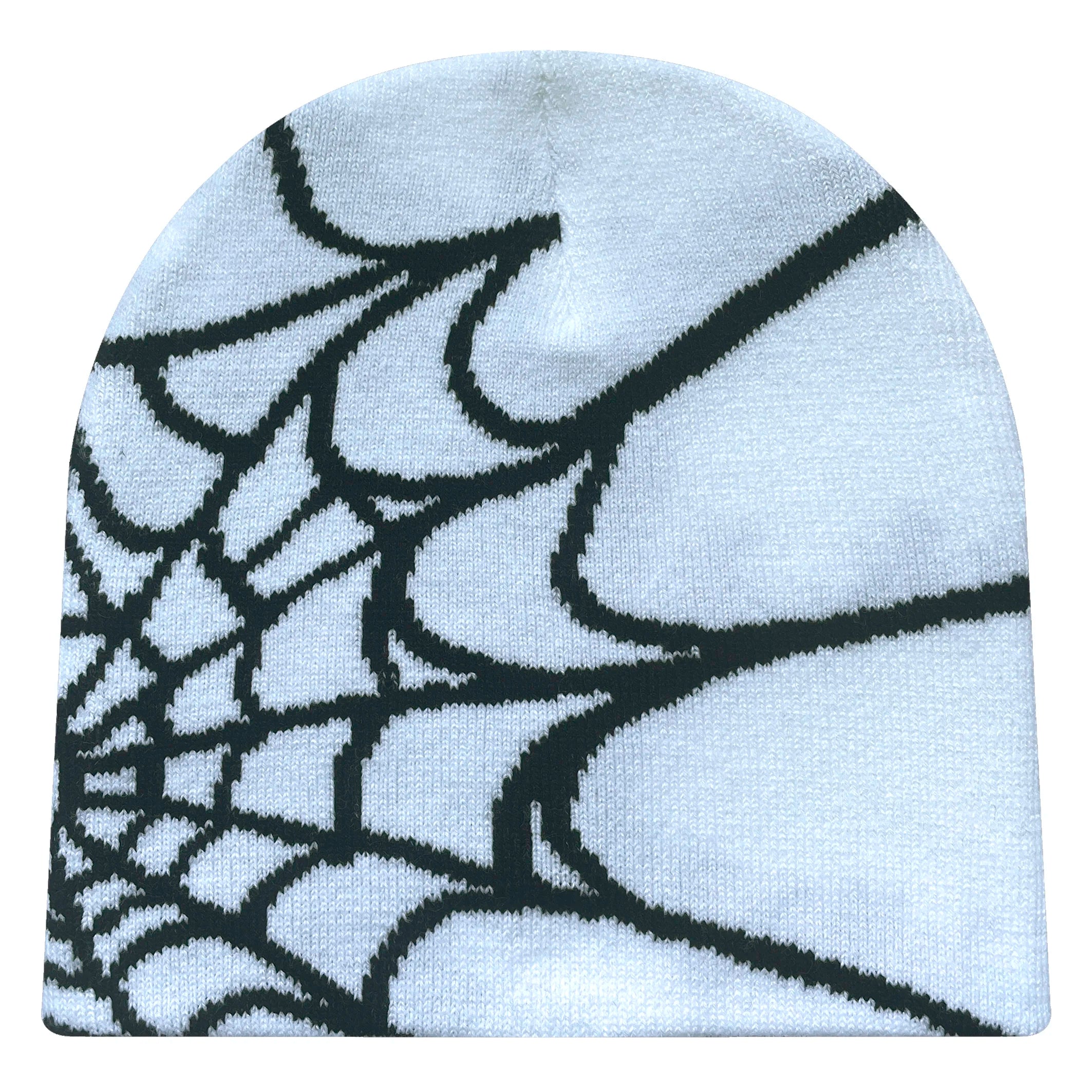 Y2K Spider Web Knit Hat – Geometric Acrylic Beanie for Men & Women