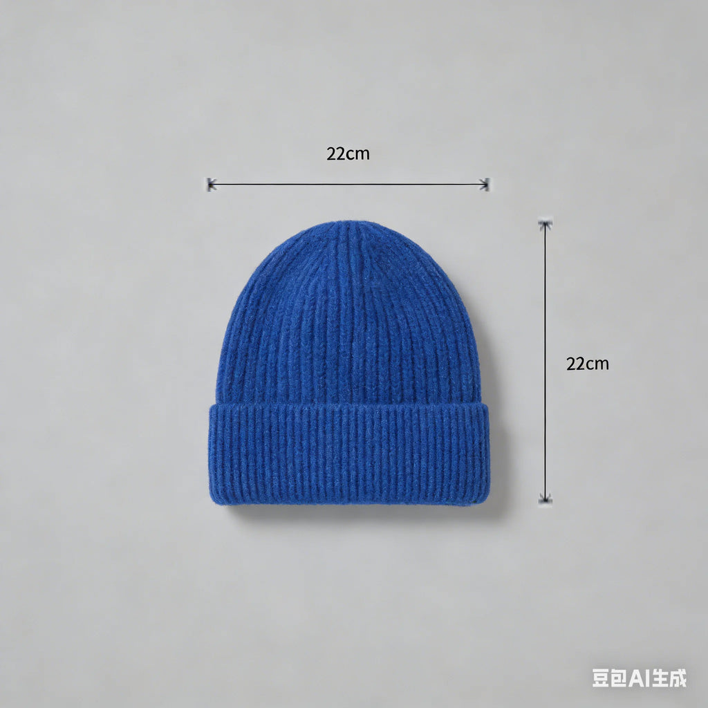 Wool Melon Beanie – Cotton Polyester Warm Knit Skull Cap for Men & Women