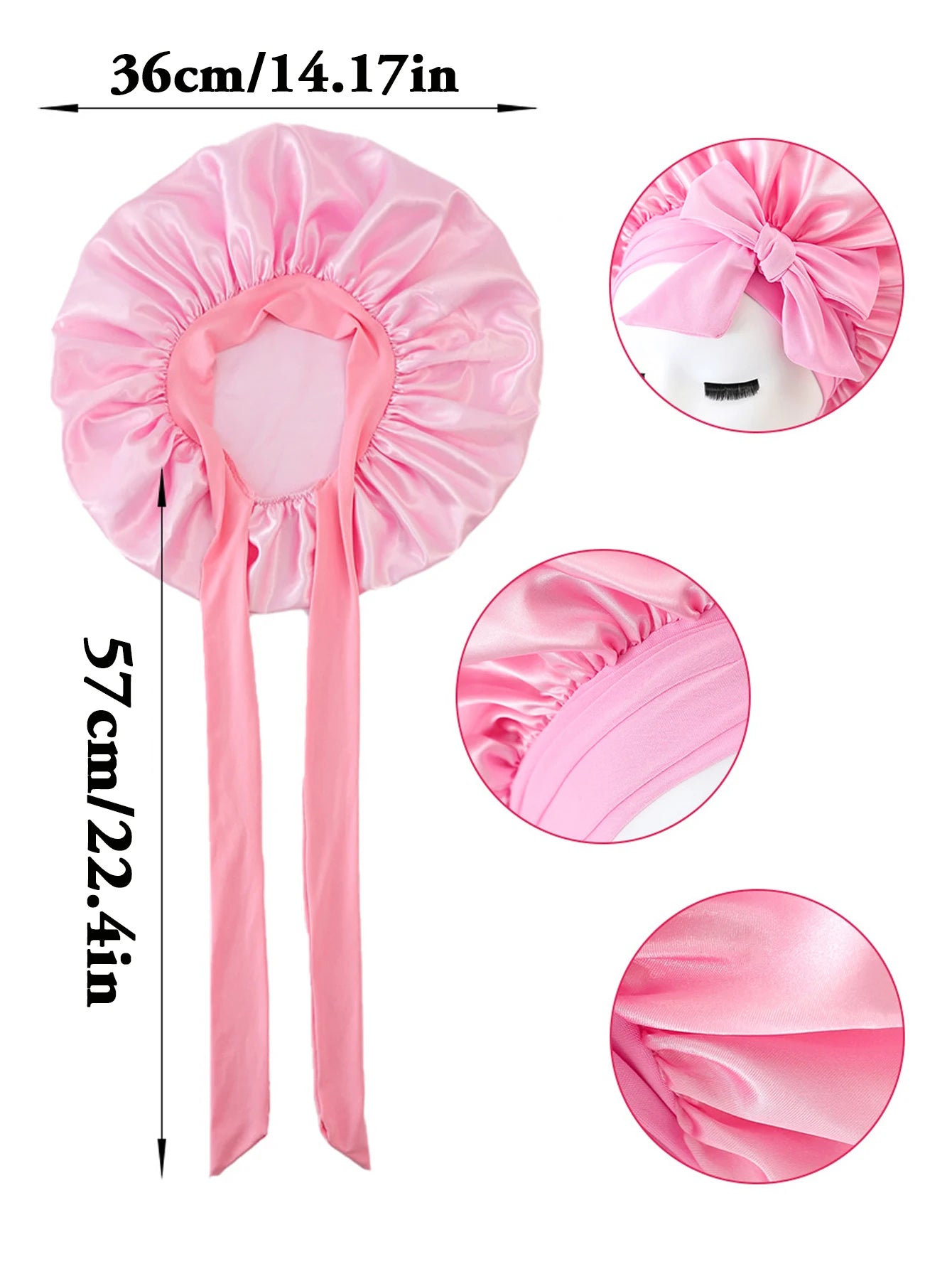 Silk Sleep Bonnet – Breathable Polyester Hair Protection Cap for All Hair Types