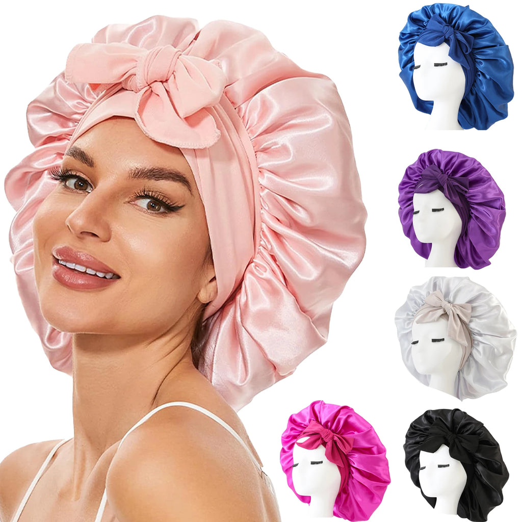 Silk Sleep Bonnet – Breathable Polyester Hair Protection Cap for All Hair Types