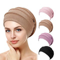 Cotton Slouch Turban Cap – All-Season Solid Knit Hat for Women