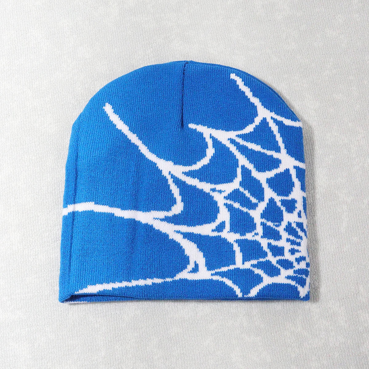 Spider Web Y2K Goth Beanie – Dark Aesthetic Knit Hat for Women & Men