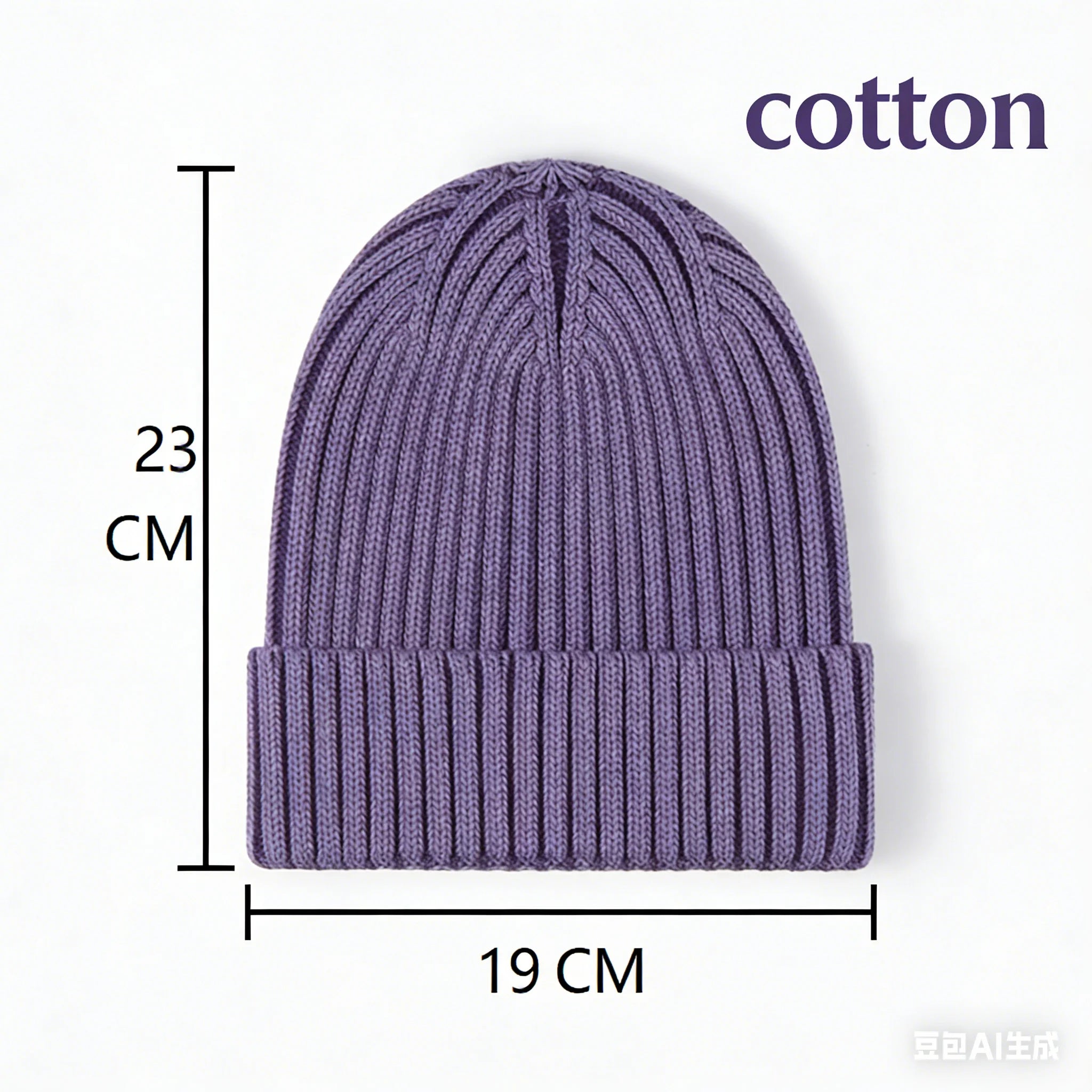 Wool Melon Beanie – Cotton Polyester Warm Knit Skull Cap for Men & Women