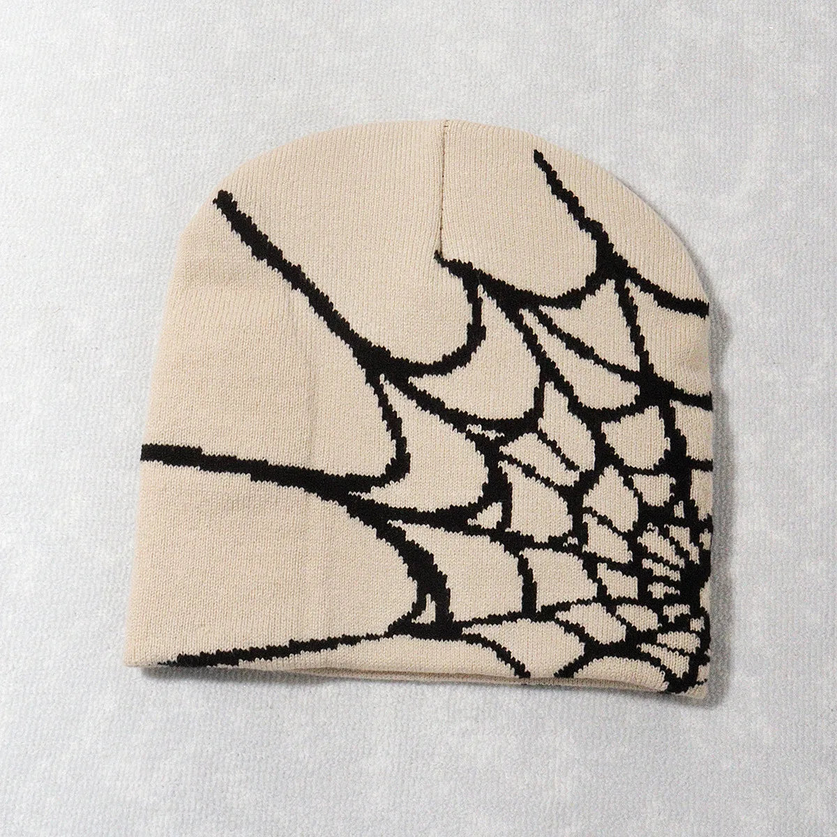 Spider Web Y2K Goth Beanie – Dark Aesthetic Knit Hat for Women & Men