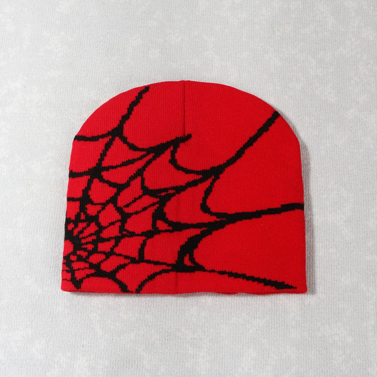 Spider Web Y2K Goth Beanie – Dark Aesthetic Knit Hat for Women & Men
