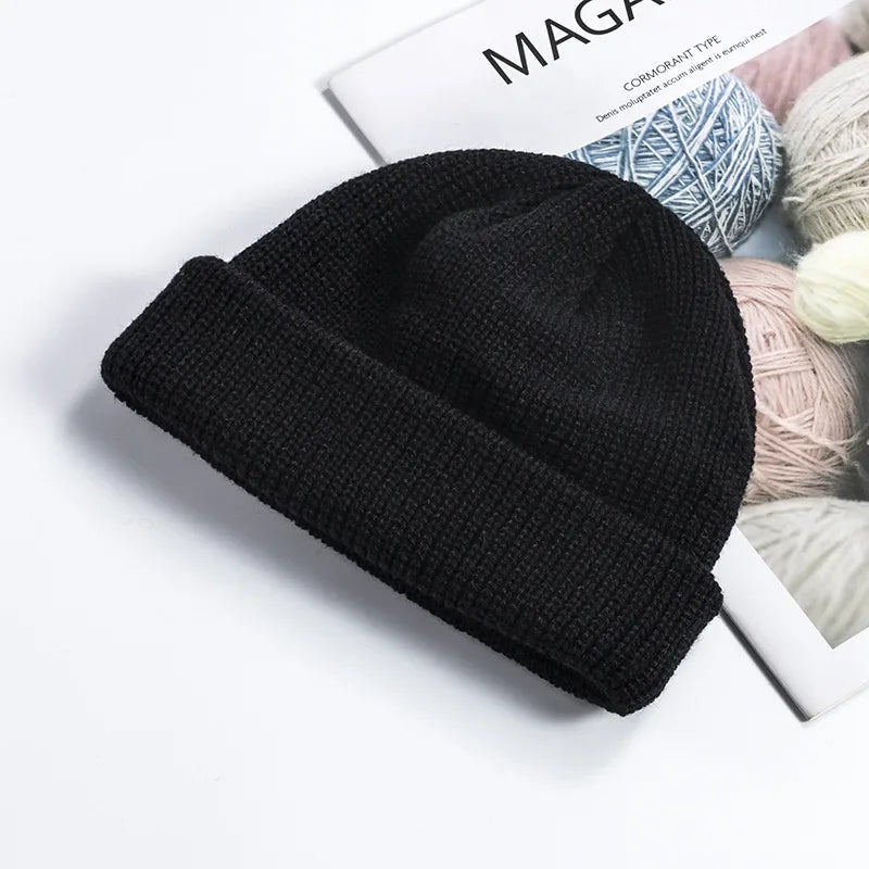 Korean Woolen Guapi Cap – Acrylic Knit Skull Cap for Men & Women