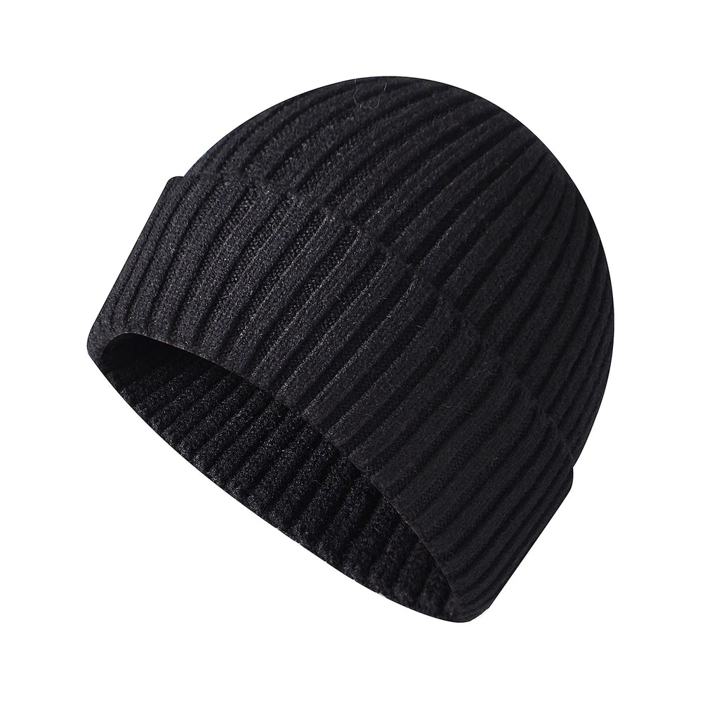 Warm Knitted Winter Hat – Windproof Cotton Ski Beanie for Women