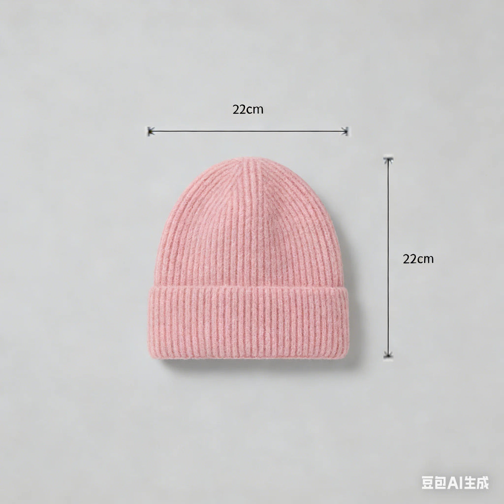 Wool Melon Beanie – Cotton Polyester Warm Knit Skull Cap for Men & Women