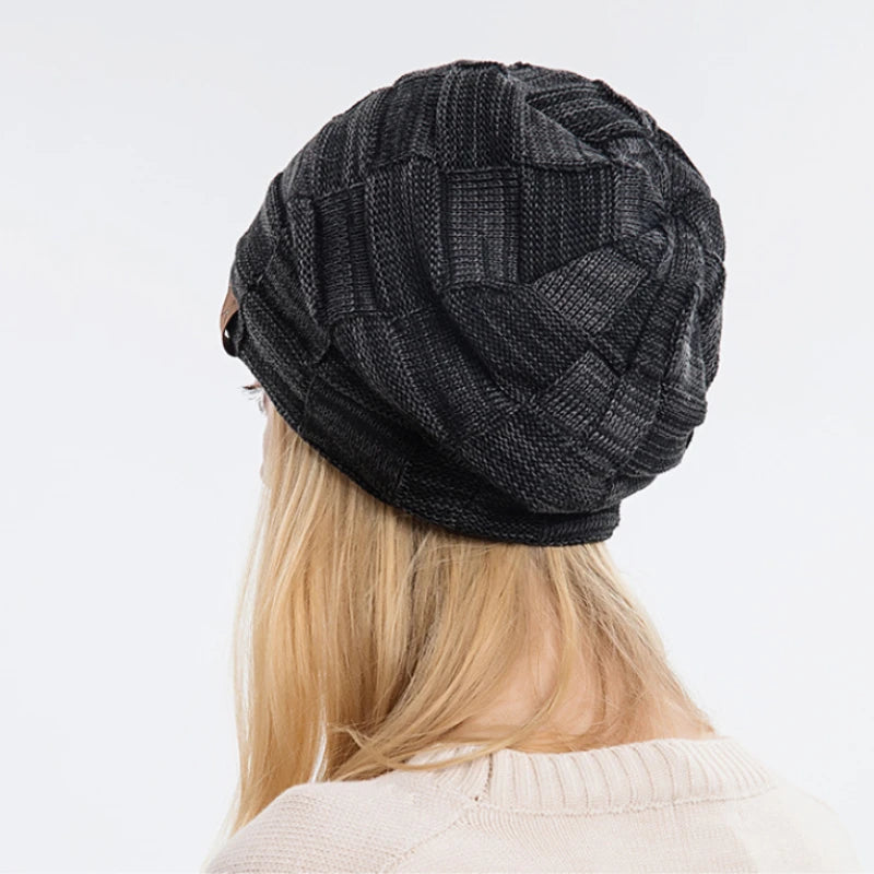 Wool Bobble Beanie – Polyester Solid Knit Pom Pom Hat for Men & Women