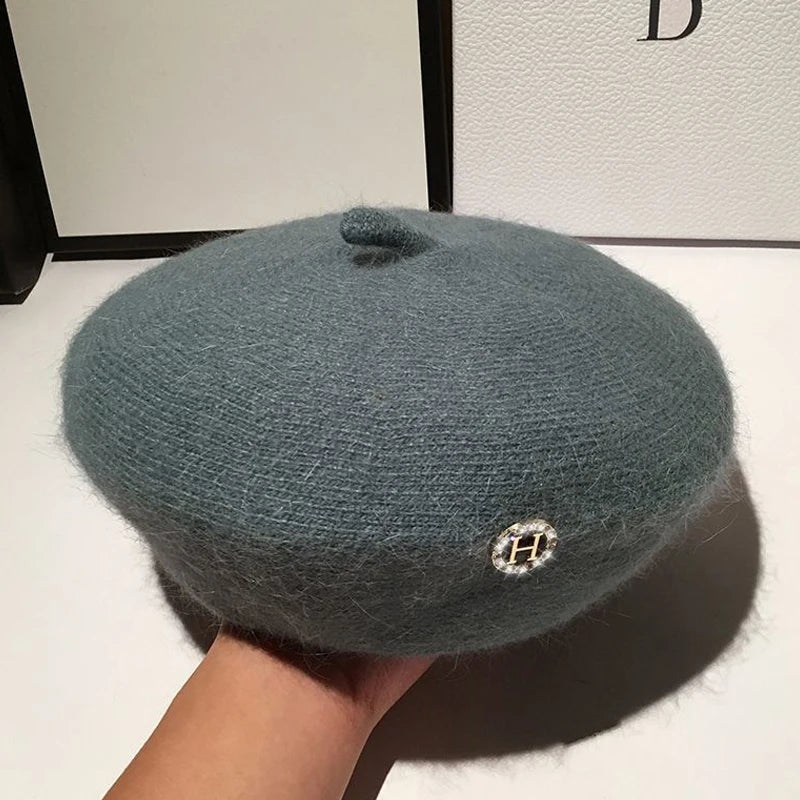 Angora Rabbit Fur Beret