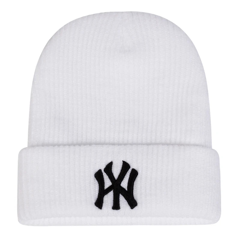 Embroidered Letter Beanie – Monogram Knit Winter Hat for Men & Women