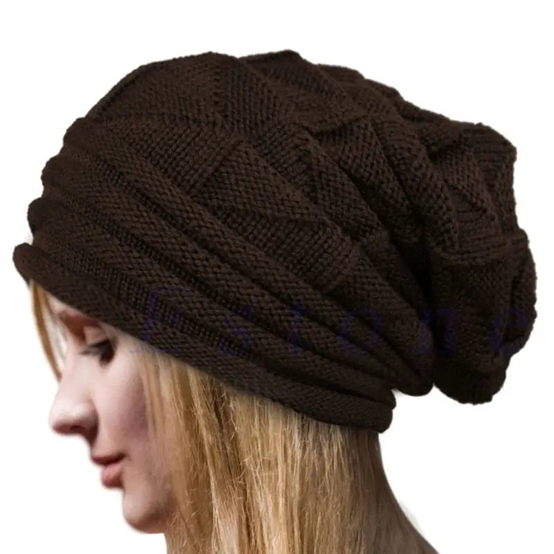 Oversized Baggy Beanie – Slouchy Cotton Acrylic Knit Hat for Women