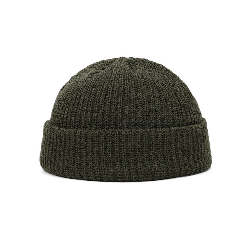 Mini Fisherman Ribbed Beanie – Soft Acrylic Knit Hat for Men & Women