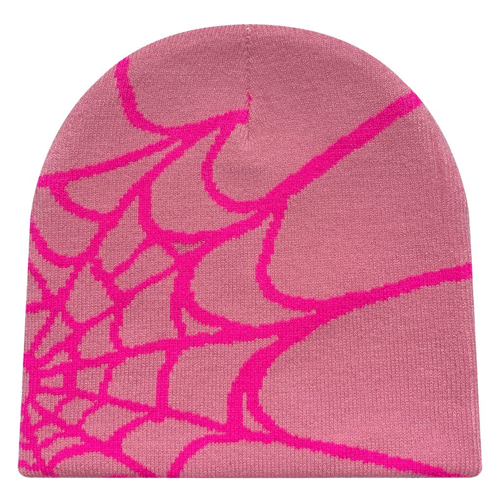Y2K Spider Web Knit Hat – Geometric Acrylic Beanie for Men & Women