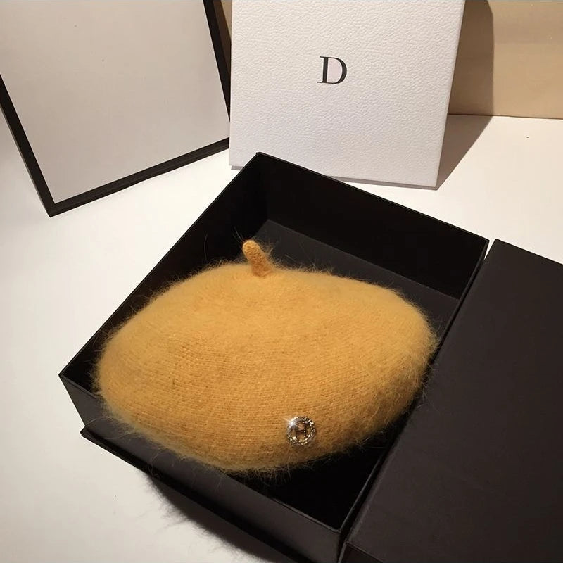 Angora Rabbit Fur Beret