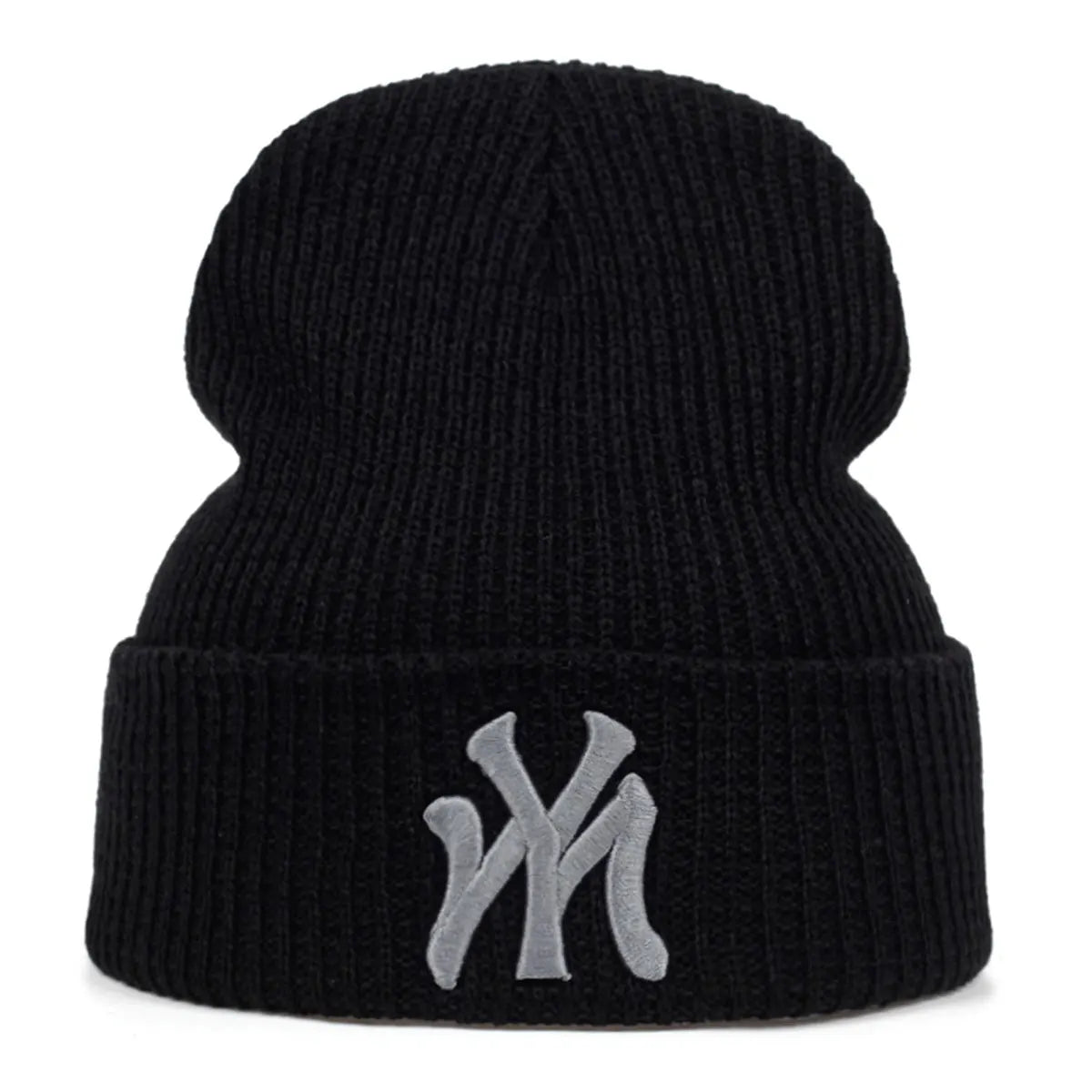 Embroidered Letter Beanie – Monogram Knit Winter Hat for Men & Women