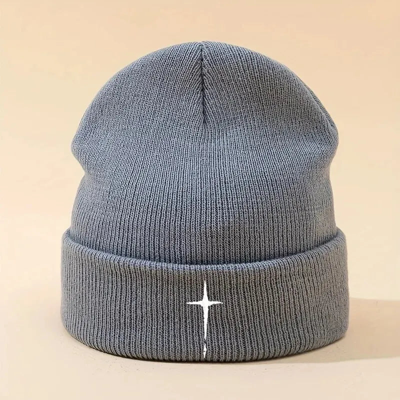Crochet Embroidery Knit Beanie