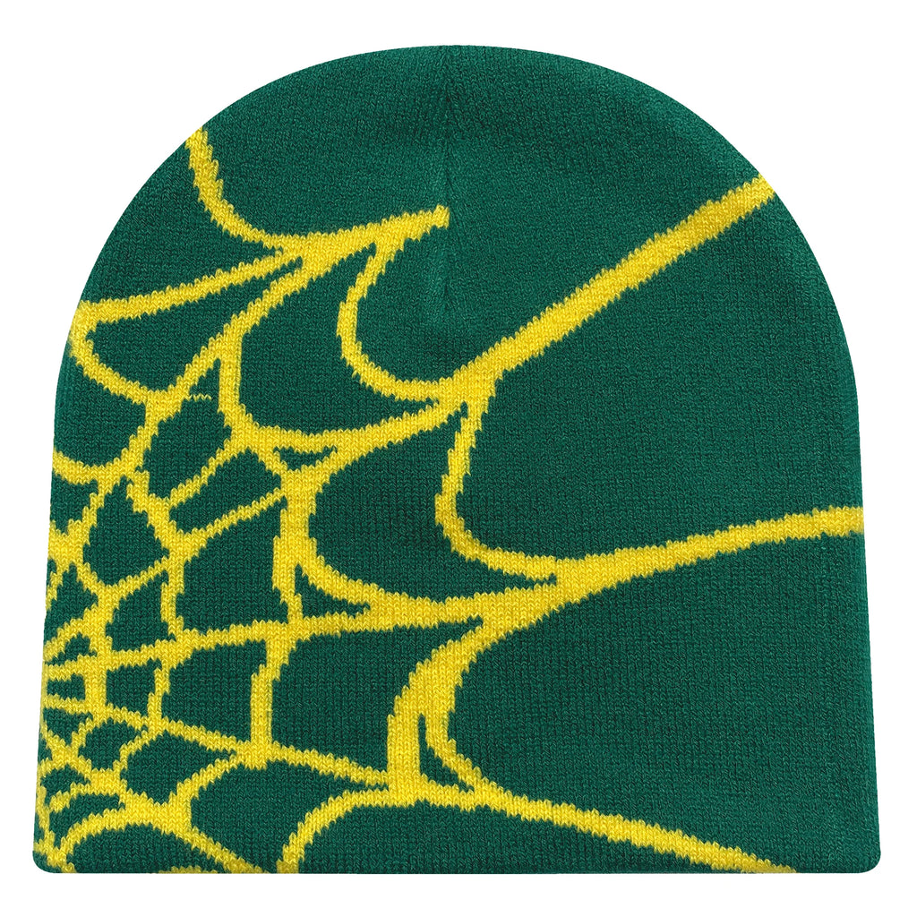 Y2K Spider Web Knit Hat – Geometric Acrylic Beanie for Men & Women