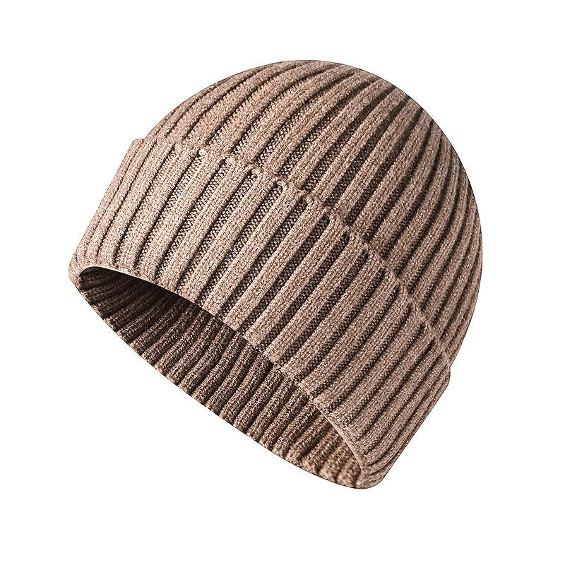 Warm Knitted Winter Hat – Windproof Cotton Ski Beanie for Women