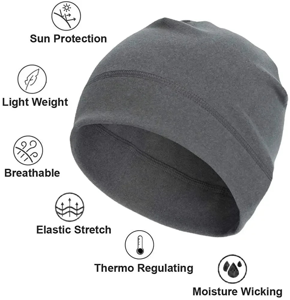 Fleece Ski Skull Cap – Windproof Cold-Proof Sports Hat for Cycling, Skiing & Running