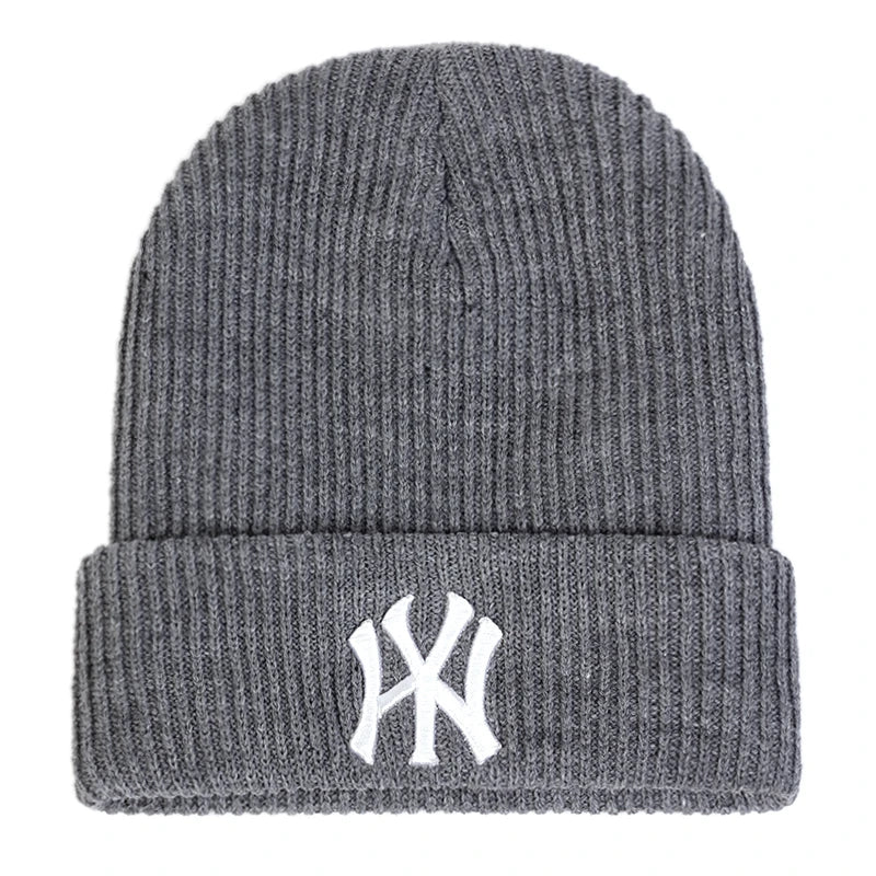 Embroidered Letter Beanie – Monogram Knit Winter Hat for Men & Women
