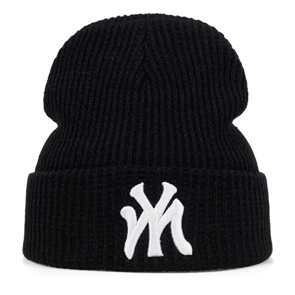 Embroidered Letter Beanie – Monogram Knit Winter Hat for Men & Women