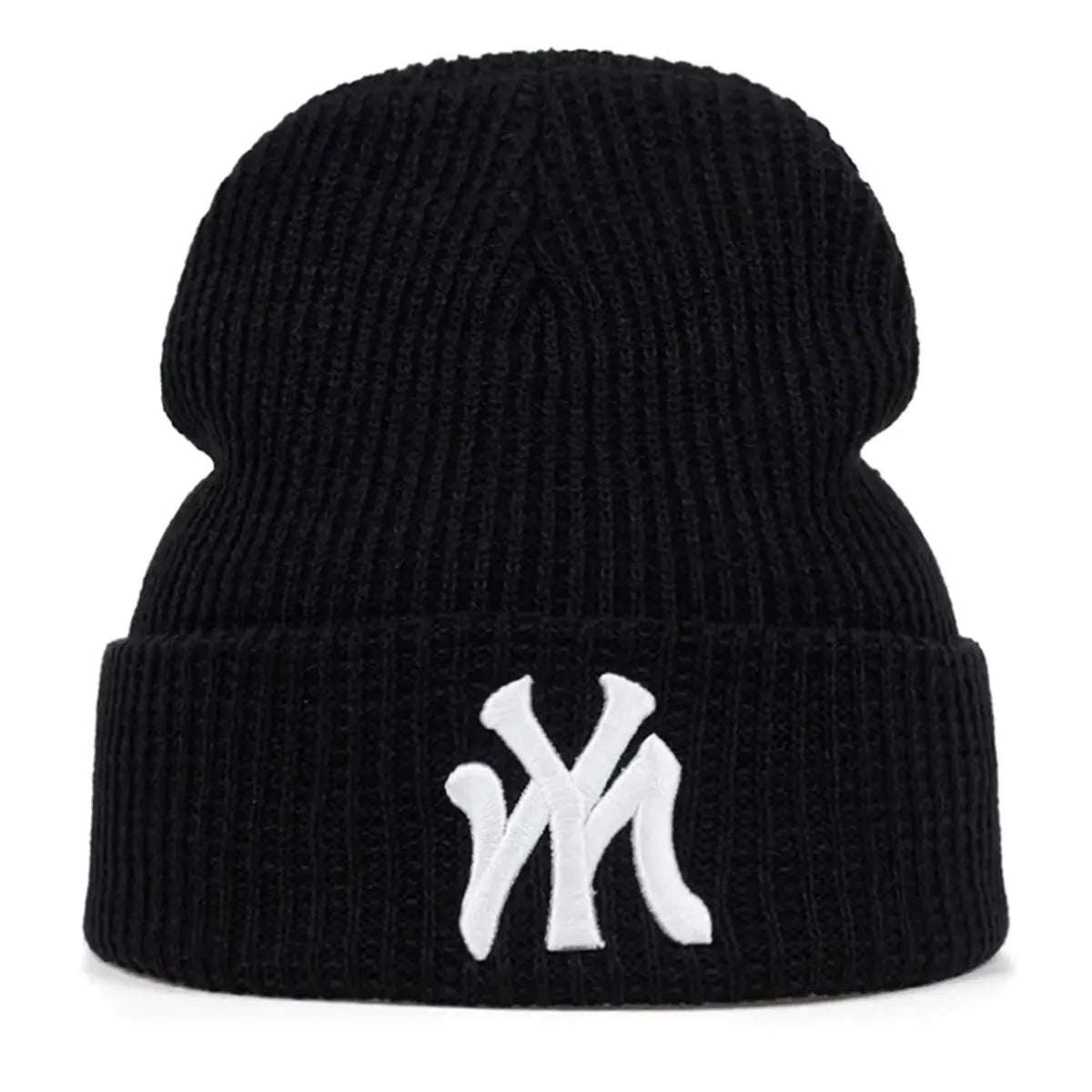 Embroidered Letter Beanie – Monogram Knit Winter Hat for Men & Women