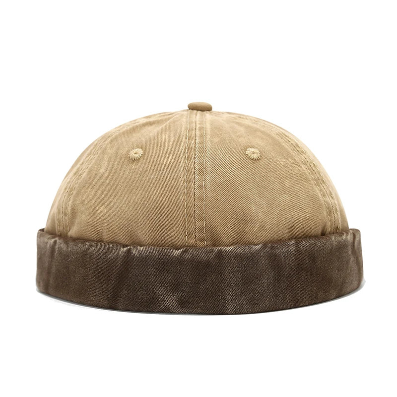 Bocca Washed Docker Cap – Adjustable Cotton Brimless Hat for Men & Women
