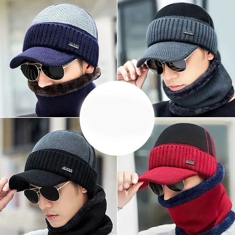 Thick Fleece Acrylic Beanie – Warm Polyester Knit Hat for Men & Women