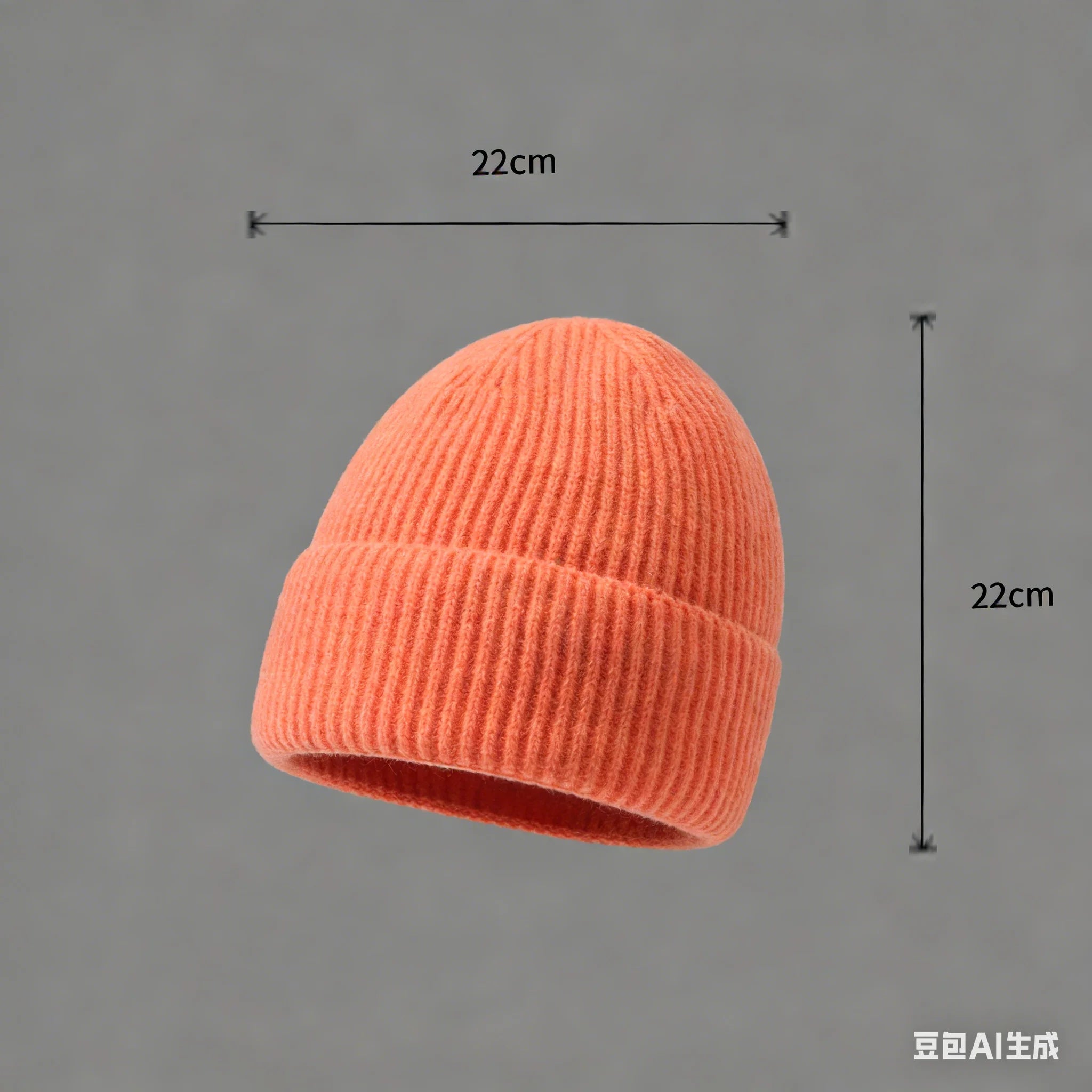Wool Melon Beanie – Cotton Polyester Warm Knit Skull Cap for Men & Women