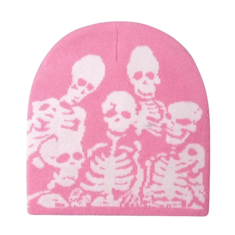 Y2K Letter Cargo Beanie – Polyester Knit Skull Cap for Men & Women
